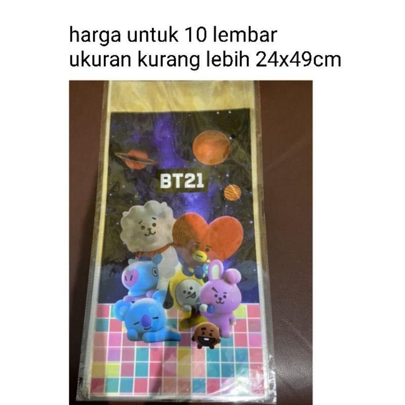 

plastik snack plastik souvenir ulang tahun isi 10 lembar karakter BT21 BT 21