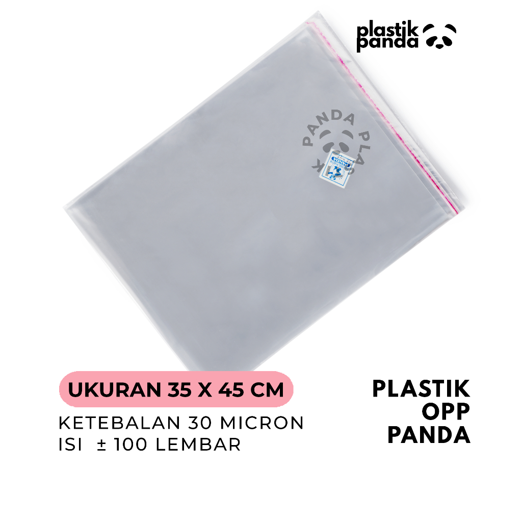 Plastik OPP Panda 35x45 Tebal 30 Micron per Sisi Plastik Kemasan Sweater Kaos Seragam Kemeja Batik P