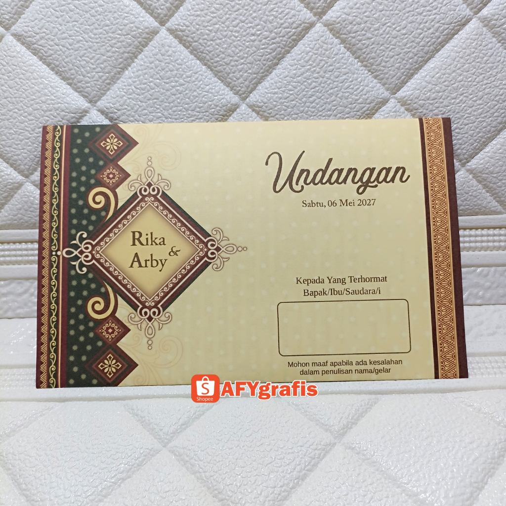 Undangan Pernikahan Adat Batak Muslim