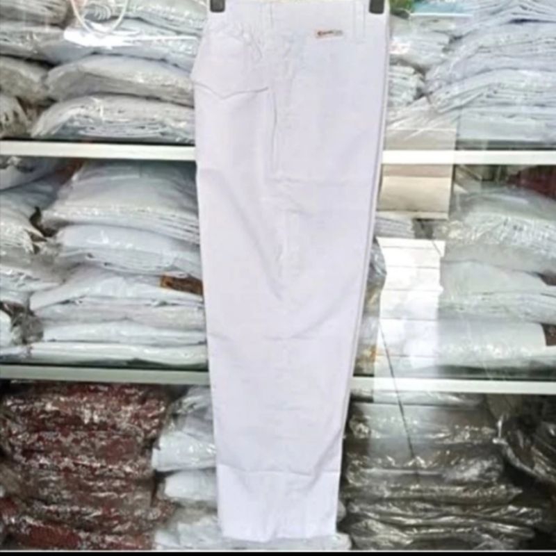 CELANA PUTIH PASKIBRA PRIA - CELANA PASKIBRA PRIA PUTIH - CELANA SEKOLAH PRIA PUTIH