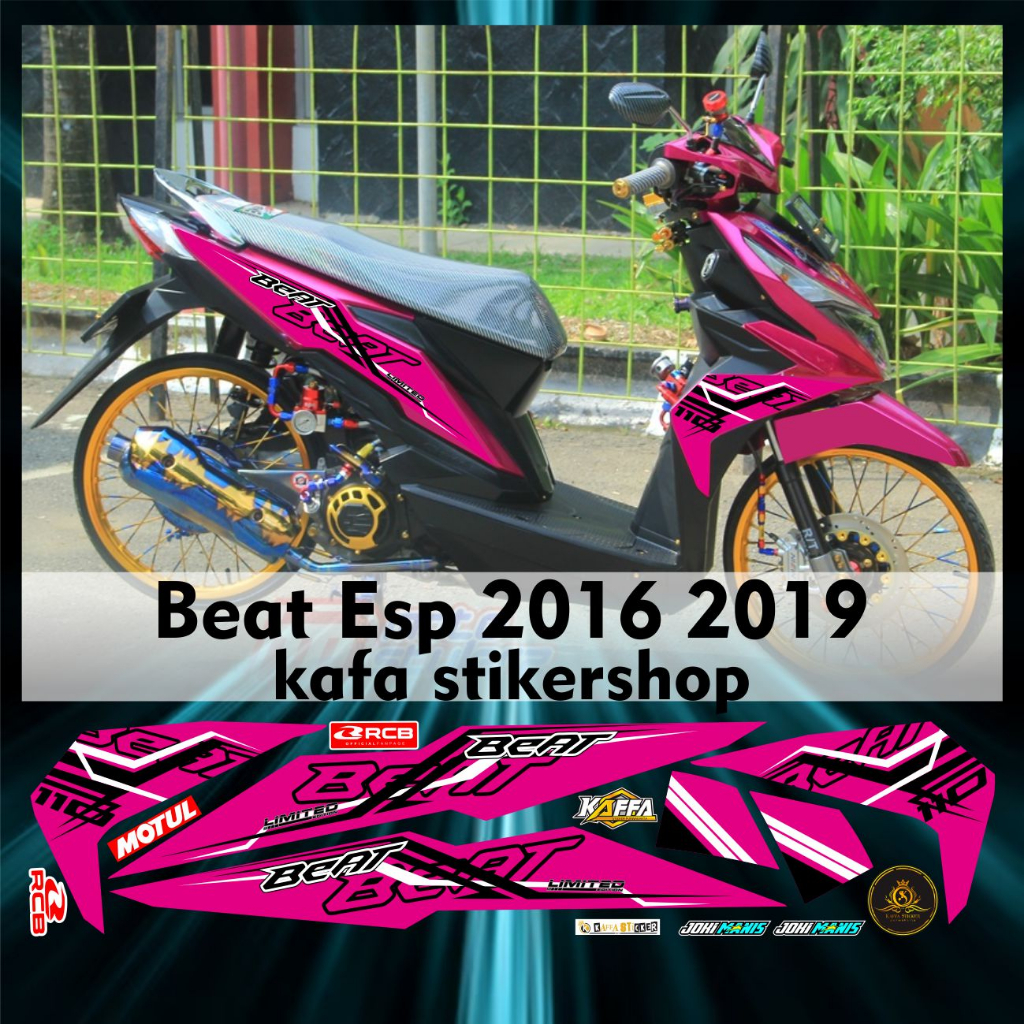 Stiker Striping Variasi Beat ESP Beat NEW Sticker Beat Street Esp Liat Variasi List Polet pink