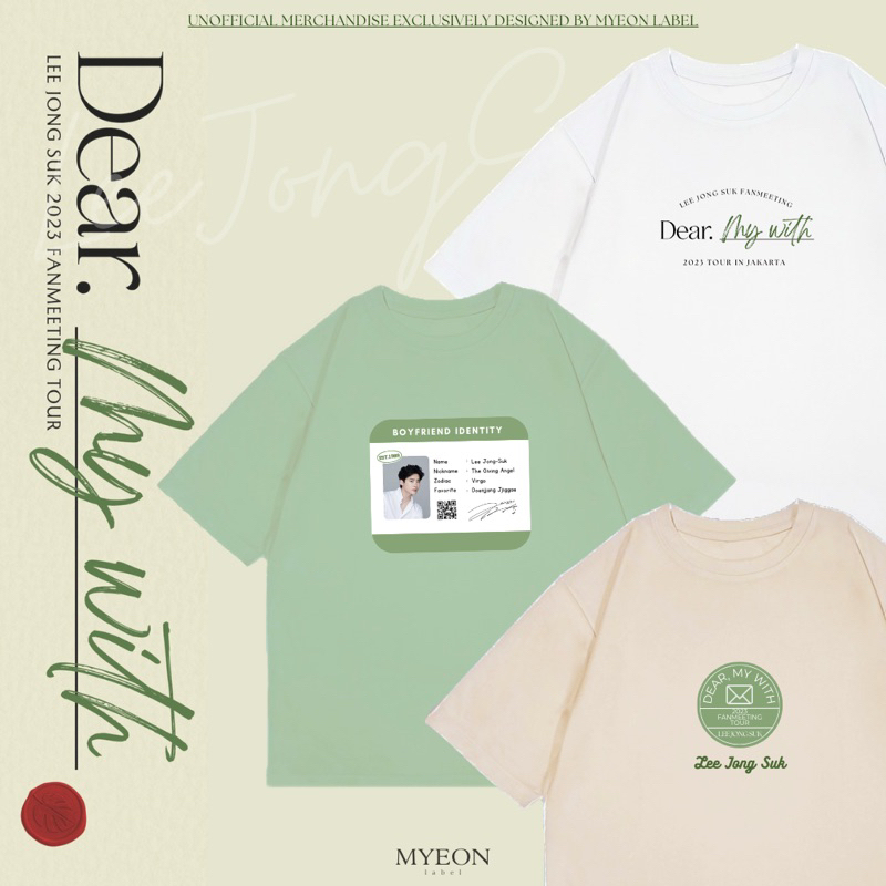 MYEON - (READY STOCK) Lee Jong Suk Tshirt | Kaos Lee Jong Suk | Lee Jong Suk Dear My With Fanmeeting