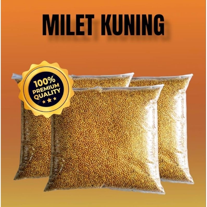 PAKAN BURUNG MILET CREAM KUNING 1KG GRADE A MILET CREAM MILET KUNING PREMIUM