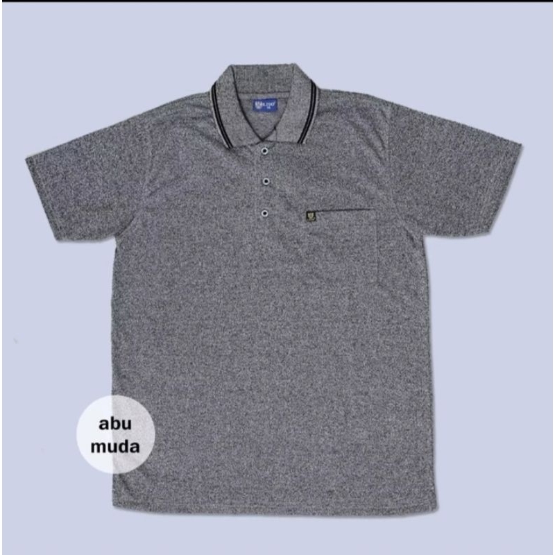 kaos kerah pria jumbo polos saku