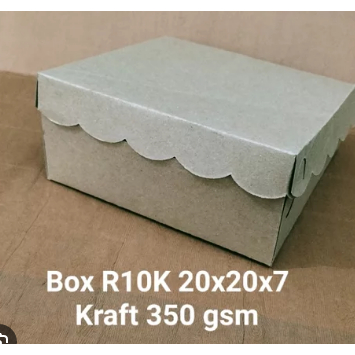 Promo kardus/Dus Nasi 20x20 cm /Kotak Nasi/ kue/makanan 20x20 cm/R10K 350 Kraft/ Putih