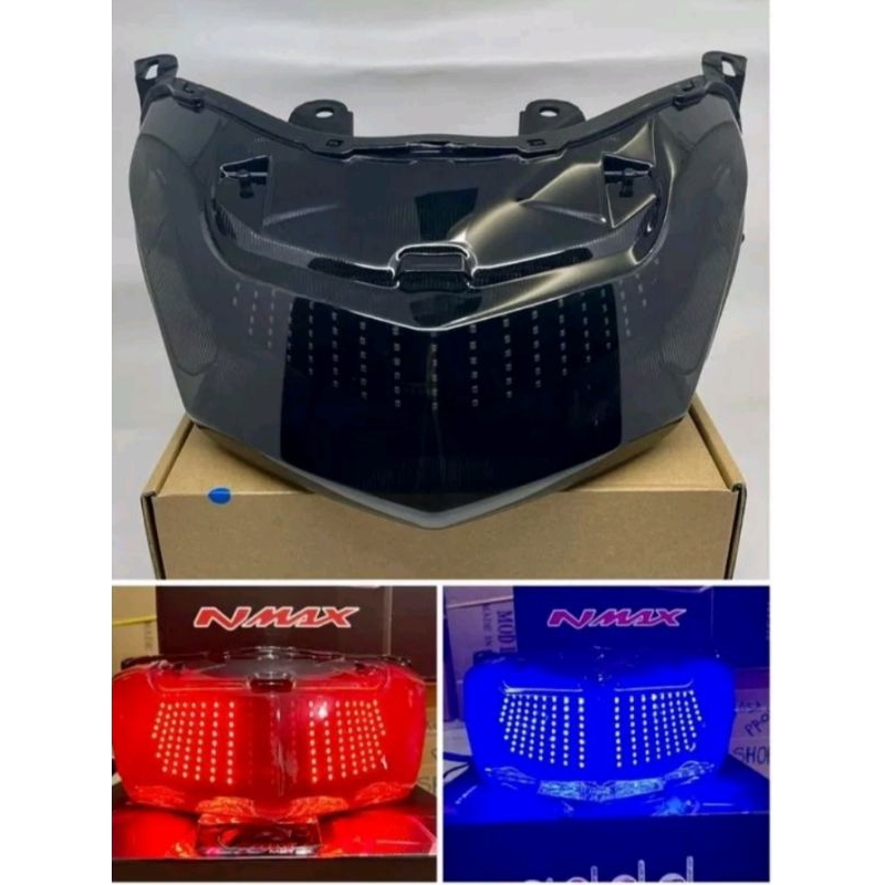 lampu STOPLAMP running warna biru dan merah plus sen kuning xcase nmax  old nmax lama warna