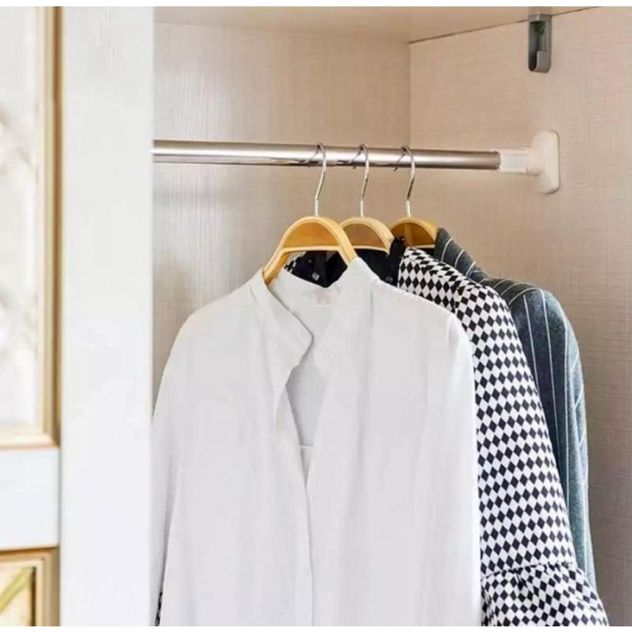 casa loger EX2 110-200cm Tiang Pipa Stainless Fleksibel Extension Gorden Jemuran Tiang Gorden