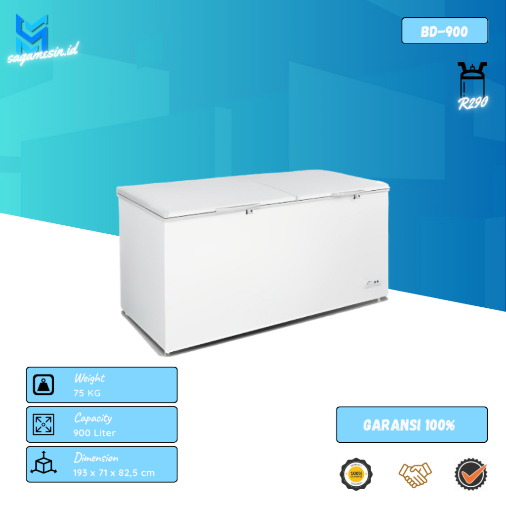 Chest Freezer Crown BD-900 Crown Horeca Pendingin Freezer 2 Pintu I Mesin Penyimpan Daging Dll I Fre