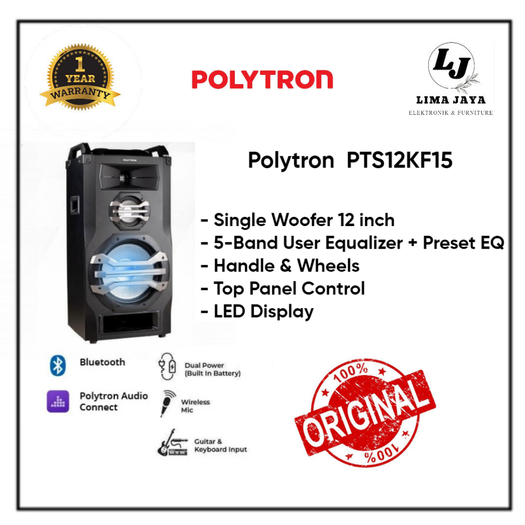 Speaker Portable Bluetooth Polytron PTS12KF15 Speaker Karaoke Polytron
