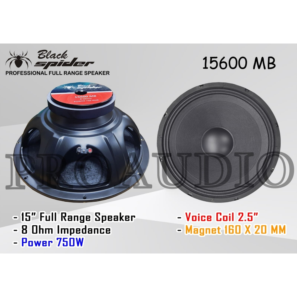 Speaker Black Spider 15600 MB 15 Inch Komponen BlackSpider 15600MB ORI