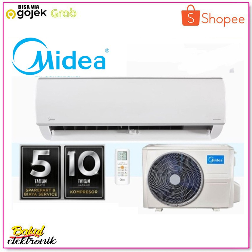 AC MIDEA 1/2 PK + PASANG MIDEA MSFC 05RN