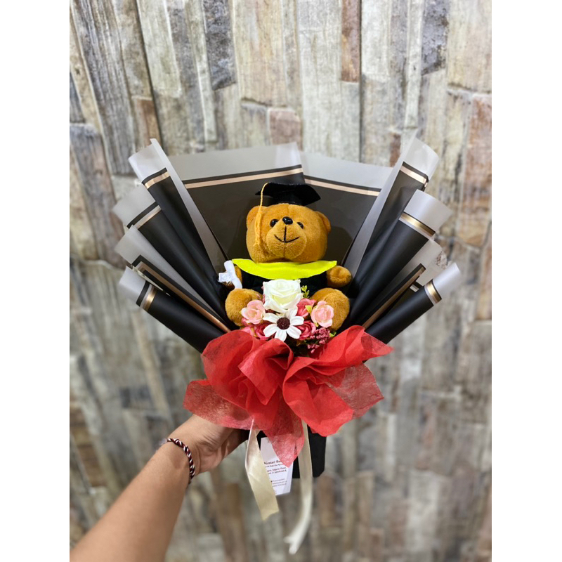 Buket boneka Buket boneka wisuda Buket wisuda Buket Bunga wisuda Buket bunga murah Bunga mawar asli 