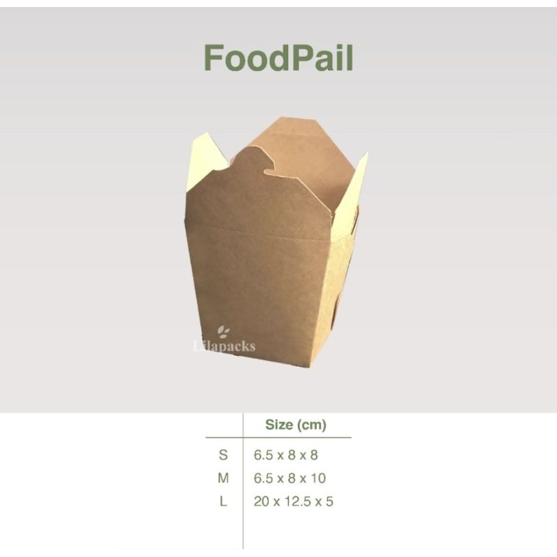 Dus makanan Kraft Laminasi Food Pail uk S M L