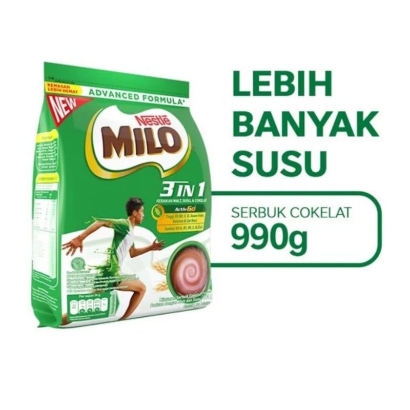 

Susu Milo 3in1 kemasan 990g