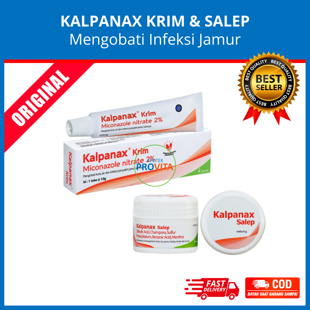 KALPANAX KRIM TUBE 5 GR / KALPANAX SALEP POT 6 GR - Obat Anti Jamur Kutu Air Panu Kudis Kurap / Sale