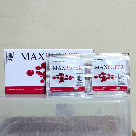 Maxpofer Tablet - Maxpofer  Effervescent 10 Tablet -  Suplemen Vitamin Zat Besi Ibu Hamil & Menyusui