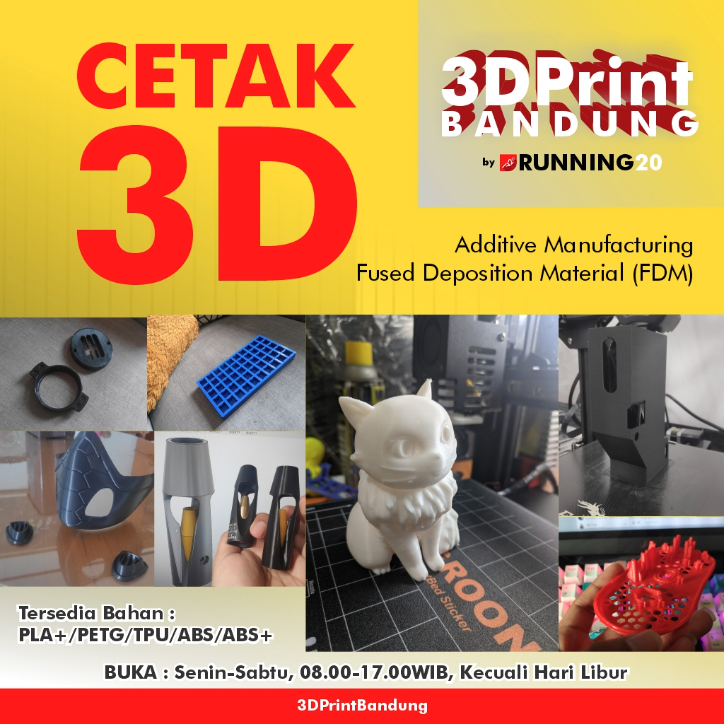 Jasa Print Cetak 3D Printing - PLA/PLA+/PETG/ABS/ABS+/TPU untuk parts RC, Prototyping, Mockup, Model