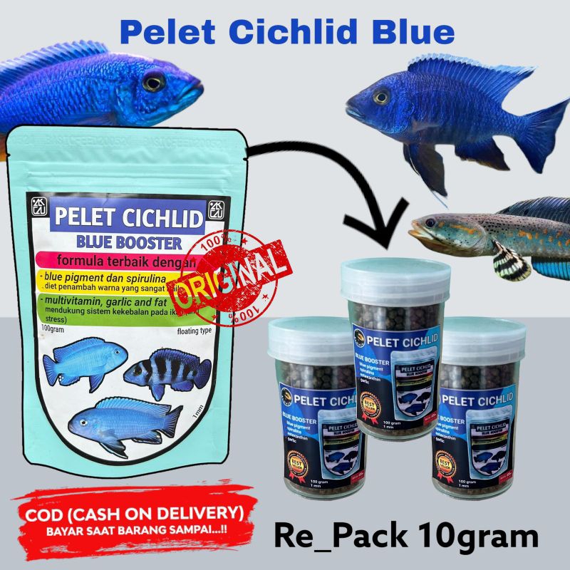 repack 13gram pelet ikan chichlid premium blue setara akari premium blue BISA COD | makanan ikan cha