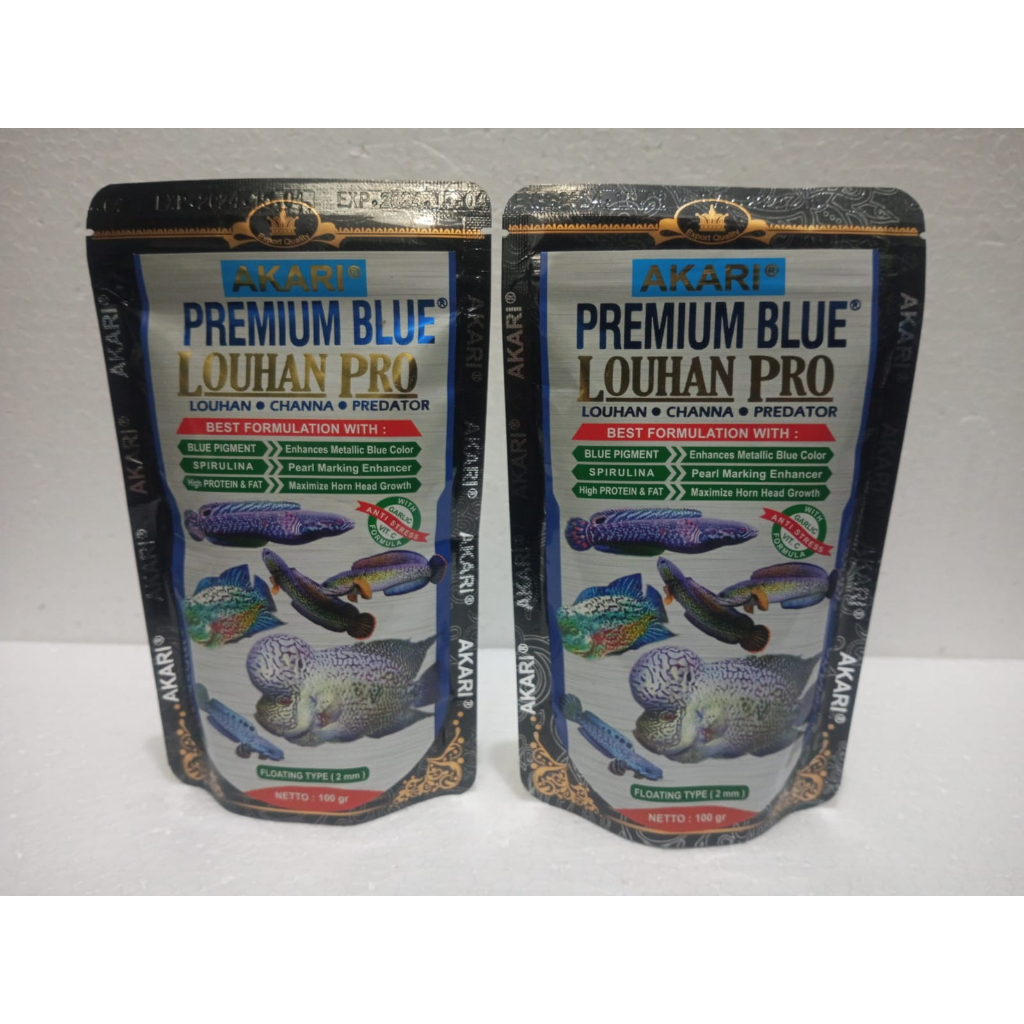Premium Blue Louhan Pro Pakan Makanan Ikan Akari Premin Blue Louhan Pro 100G