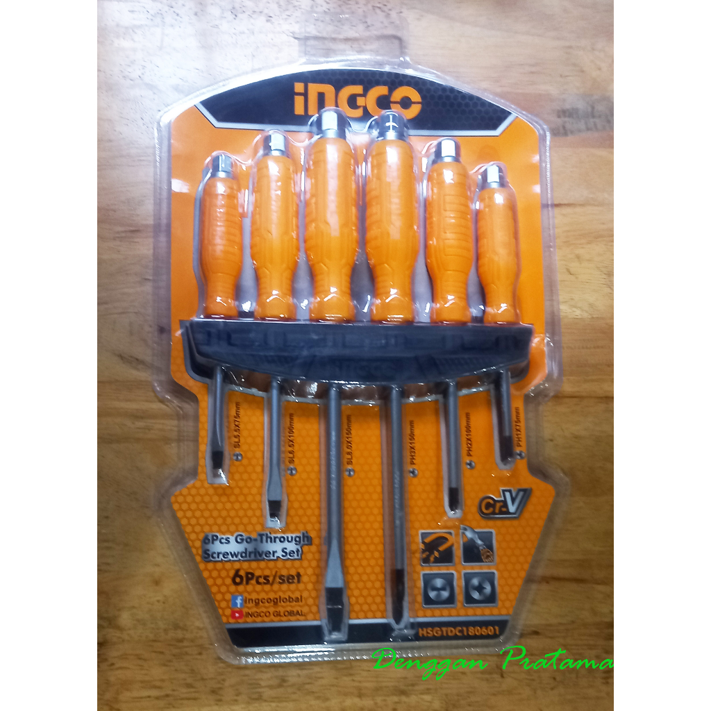 Obeng Ketok Tembus Set 6 Pcs Ingco HSGTDC180601