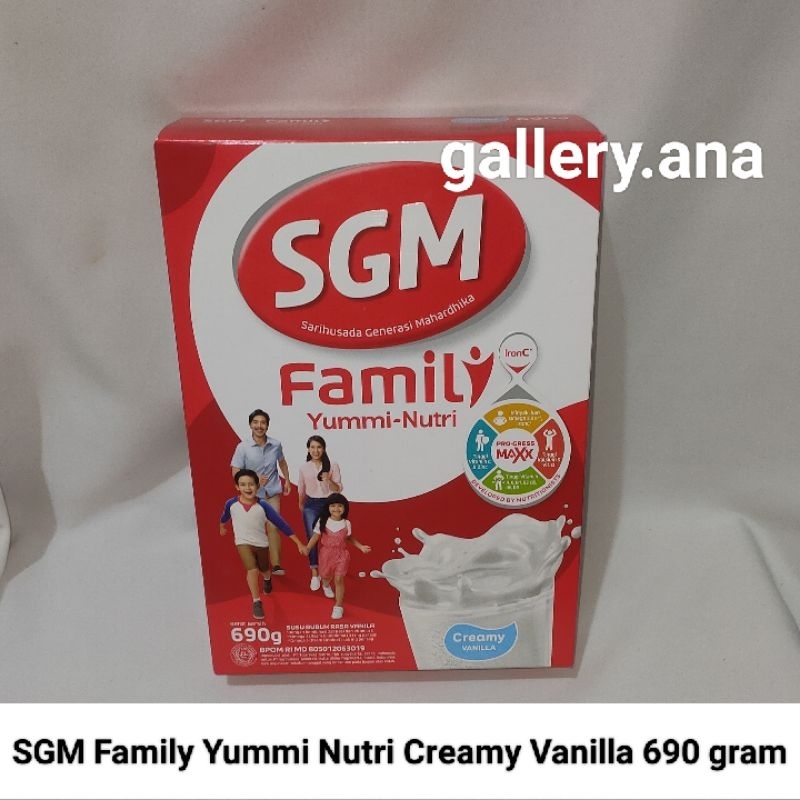 SGM Family Yummi Nutri Creamy Vanilla 690 gram / Susu Keluarga Rasa Vanila 690g