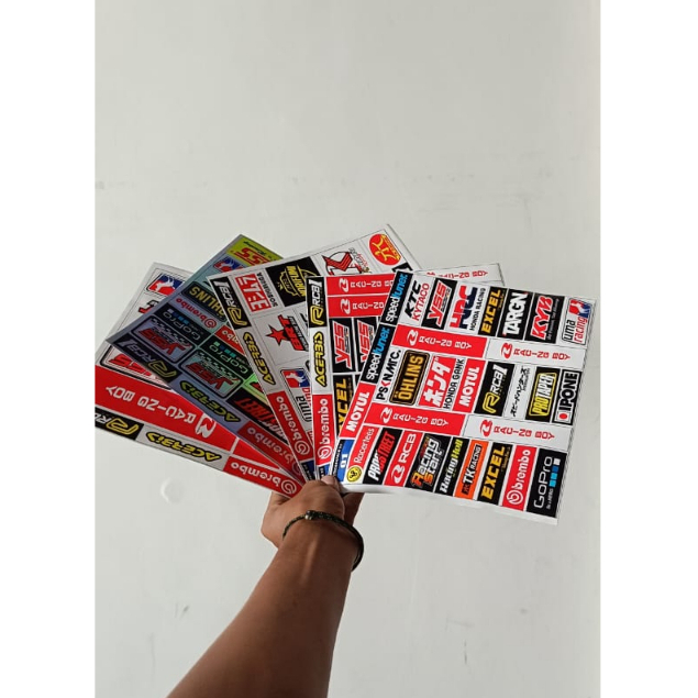 25 PCS STIKER SPONSOR PACK RACING MURAH ISI 25pcs/27pcs Stiker Racing Stiker Motor Sticker Motor bal