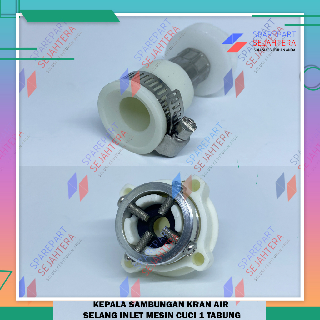 KEPALA KRAN AIR SAMBUNGAN SELANG INLET MESIN CUCI 1 TABUNG UNVIERSAL KERAN BAUT KARET