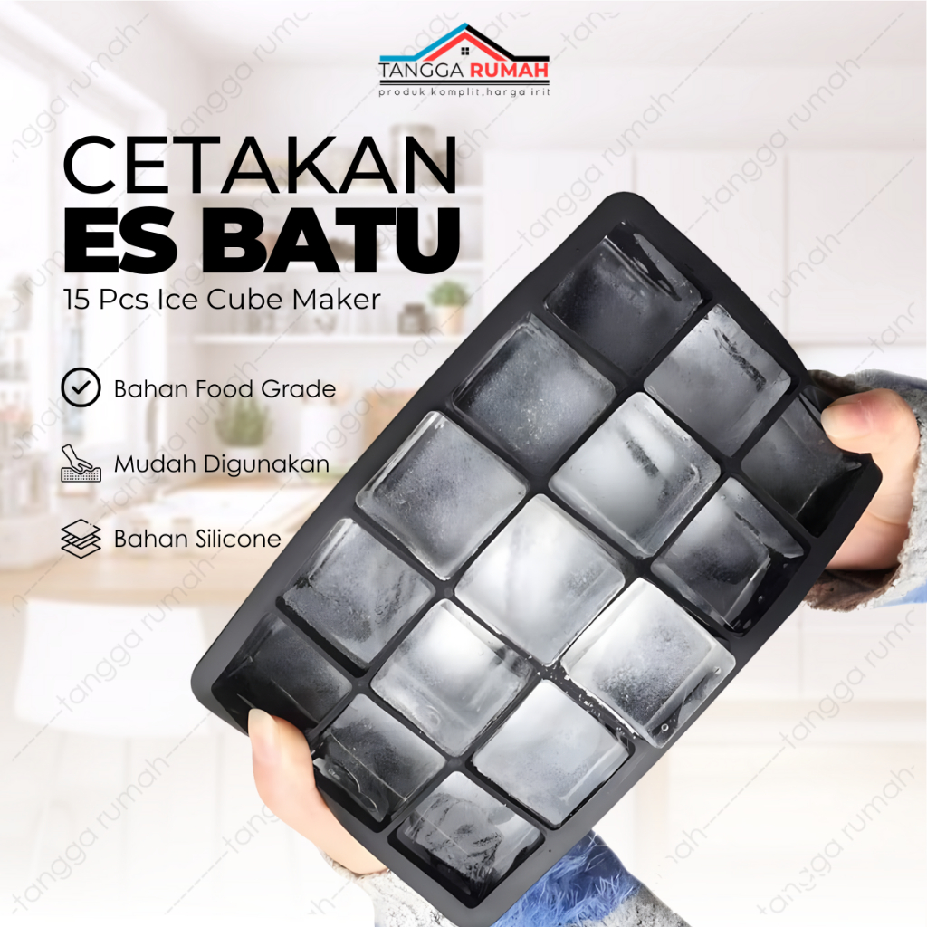 Cetakan Es Batu Kulkas Kristal Silikon Kotak Kecil