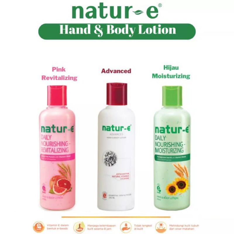 NATUR E HBL 245ml / NATUR E HANDBODY HIJAU / NATUR E HANDBODY PINK / NATUR E HANDBODY PUTIH