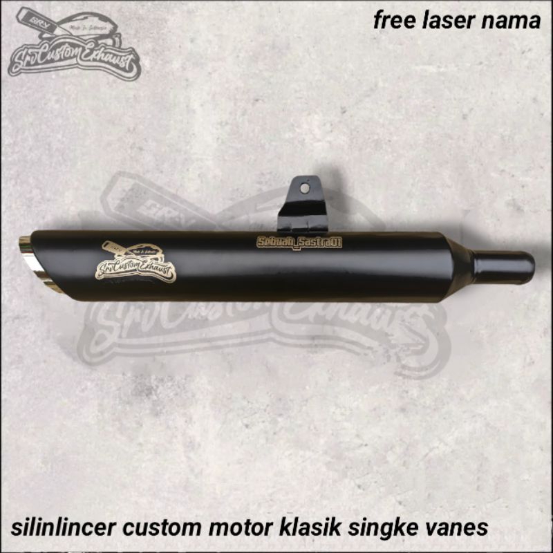 silincer knalpot motor custom klasik japstyle single vanes w175 benelli scorpion cb byson thunder