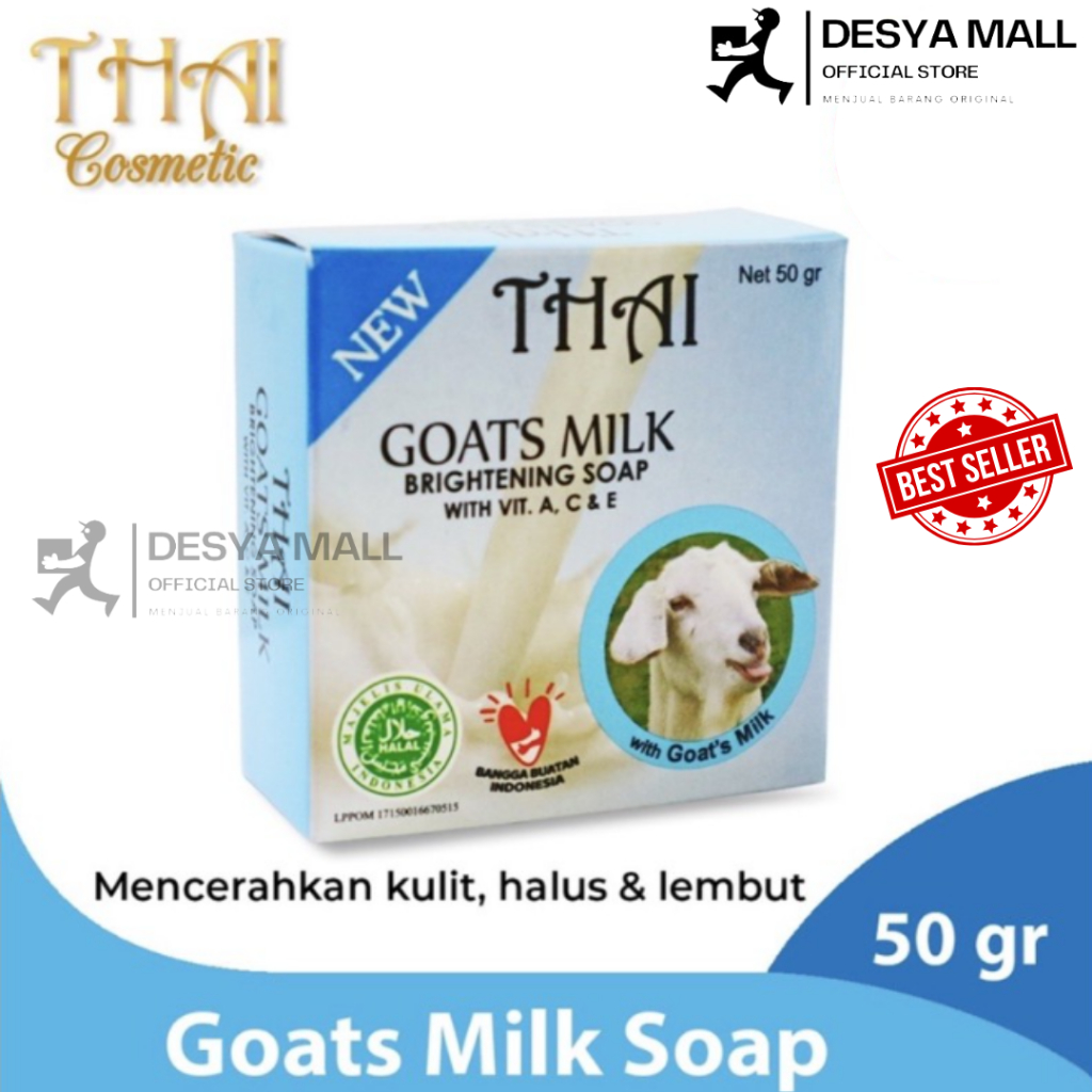 Thai Goats Milk Brightening Soap - Sabun susu Kambing 50gr / SABUN MANDI MILK 50 GR