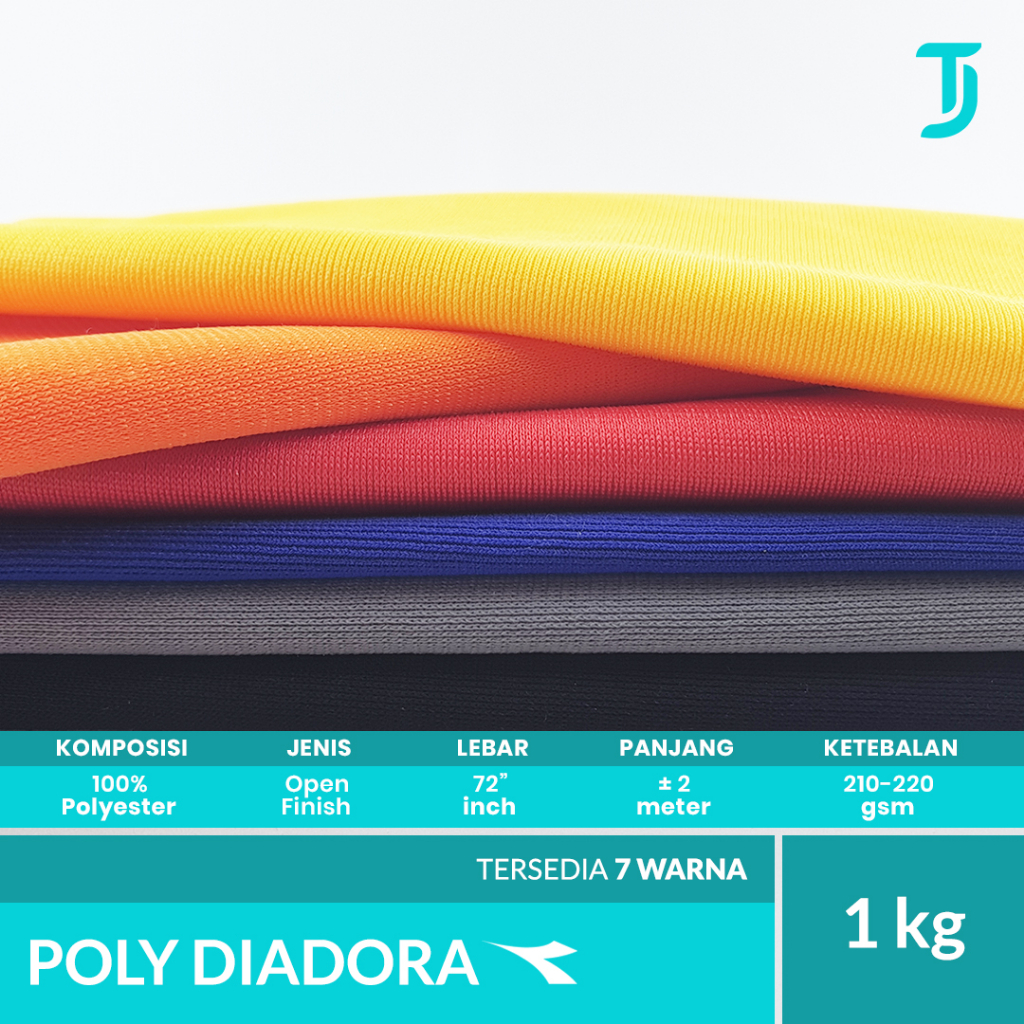 20s Poly Diadora | Kain Bahan Jersey & Sport Apparel | 1 kg | Bahan Kaos Tumbuh Jaya | Abu Tua | Bir