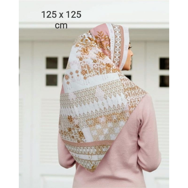 PROMO / SYARI DILANDIAA PUTIH / JILBAB VOAL MOTIF / GROSIR HIJAB / HIJAB SEGI EMPAT / VOAL MOTIF / D