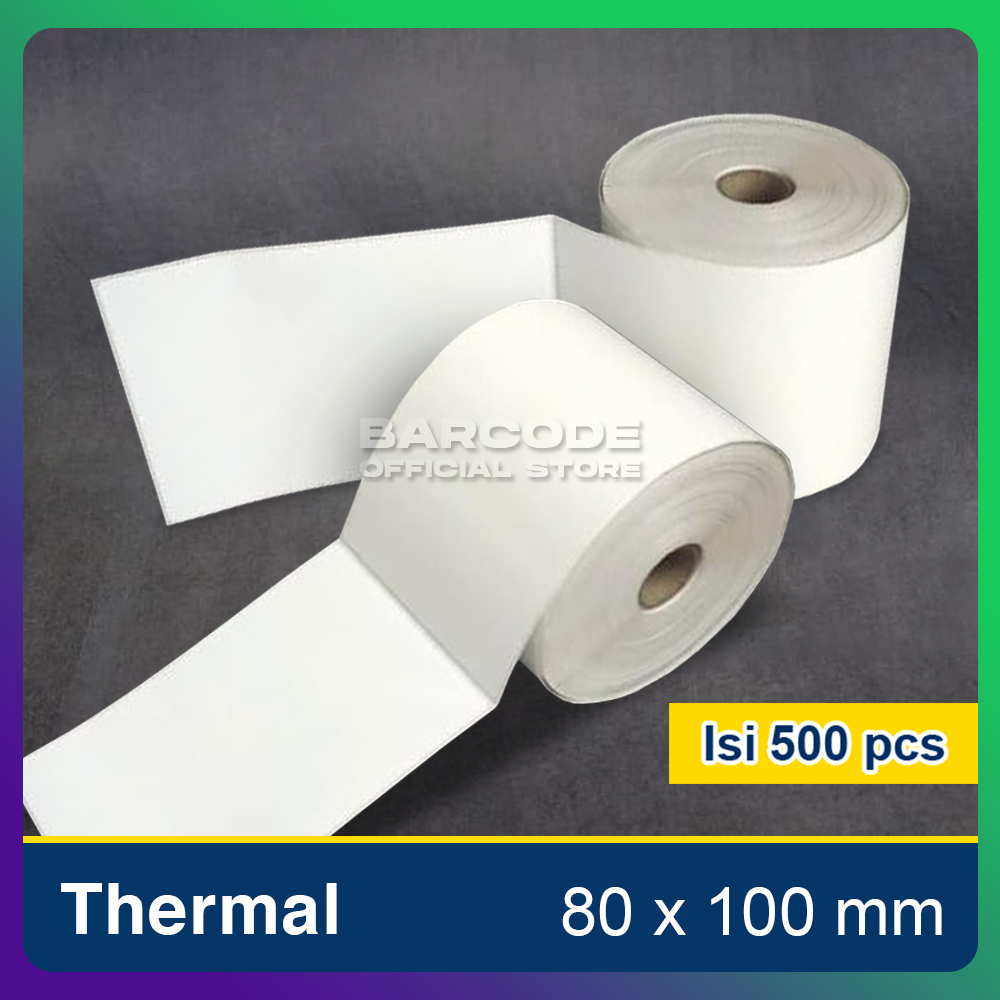 

Label Termal 80x100mm / 80 x 100 / 80x100 mm Isi 500 Pcs (1 Slop)
