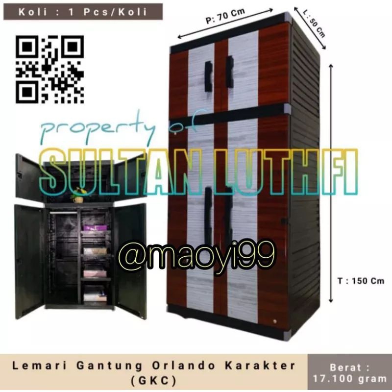 LEMARI PLASTIK GANTUNGAN JUMBO MIAMI ORLANDO RH