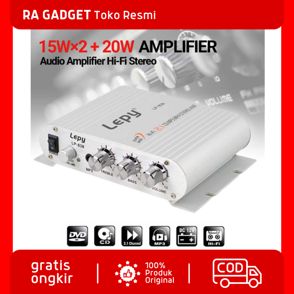 Lepy HiFi Stereo Amplifier Treble Bass Booster Subwoofer / Ampli Amplifier Audio Speaker Home Theate