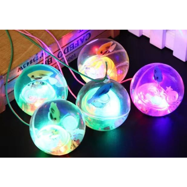 Mainan Bola Bekel Super Duper Glitter Ball Water Ball Light Up