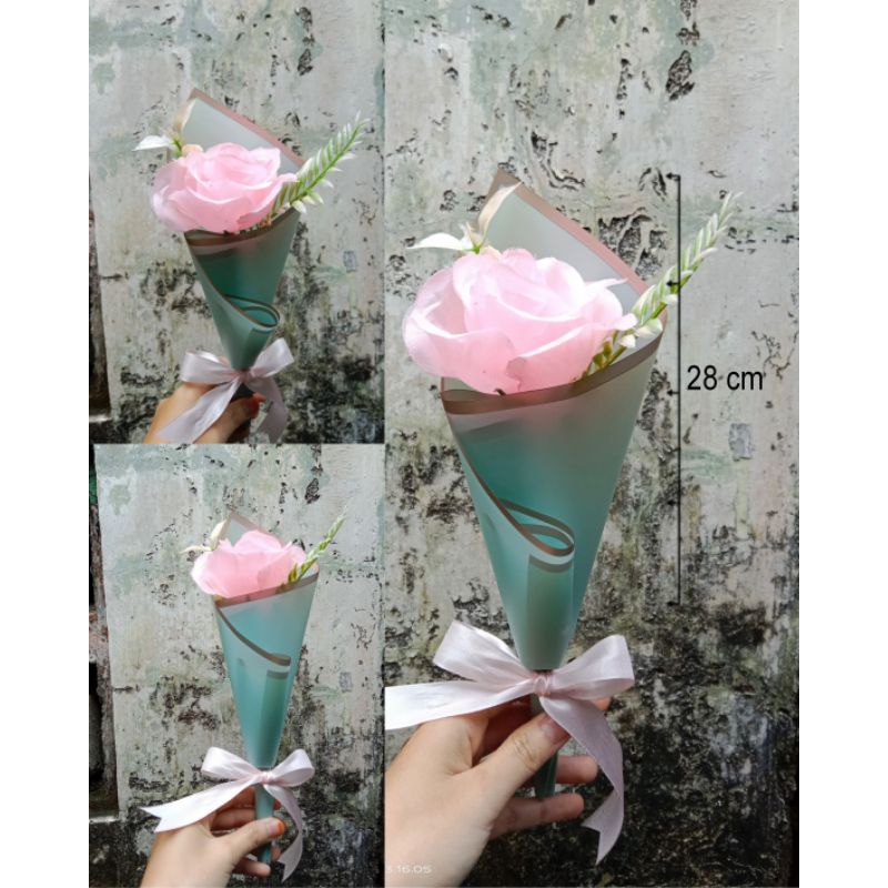 buket bunga ice cream/buket bunga 1 tangkai/buket bunga single rose/buket bunga lucu