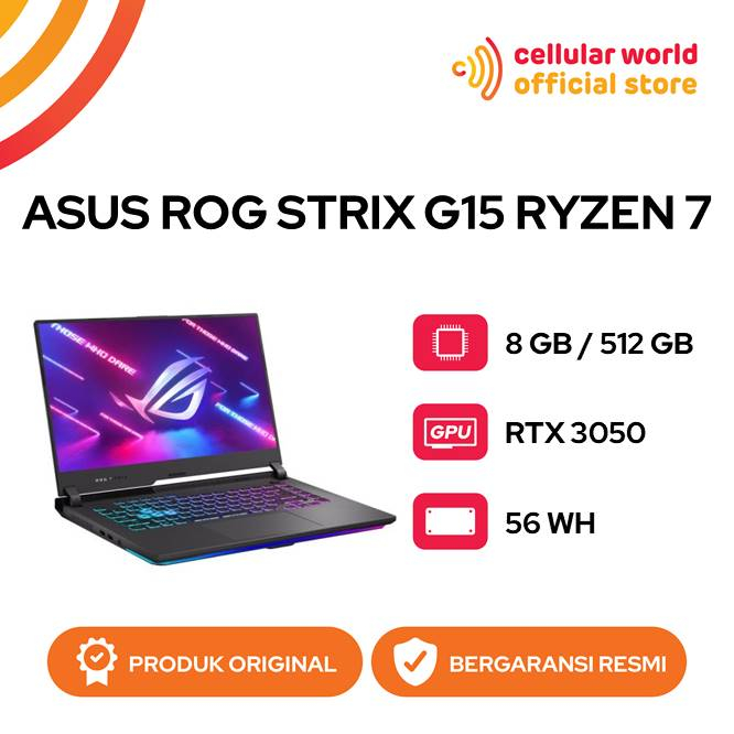 Notebook Asus ROG Strix G15 R735B7G Ryzen 7 8/512GB SSD 15.6" Gray