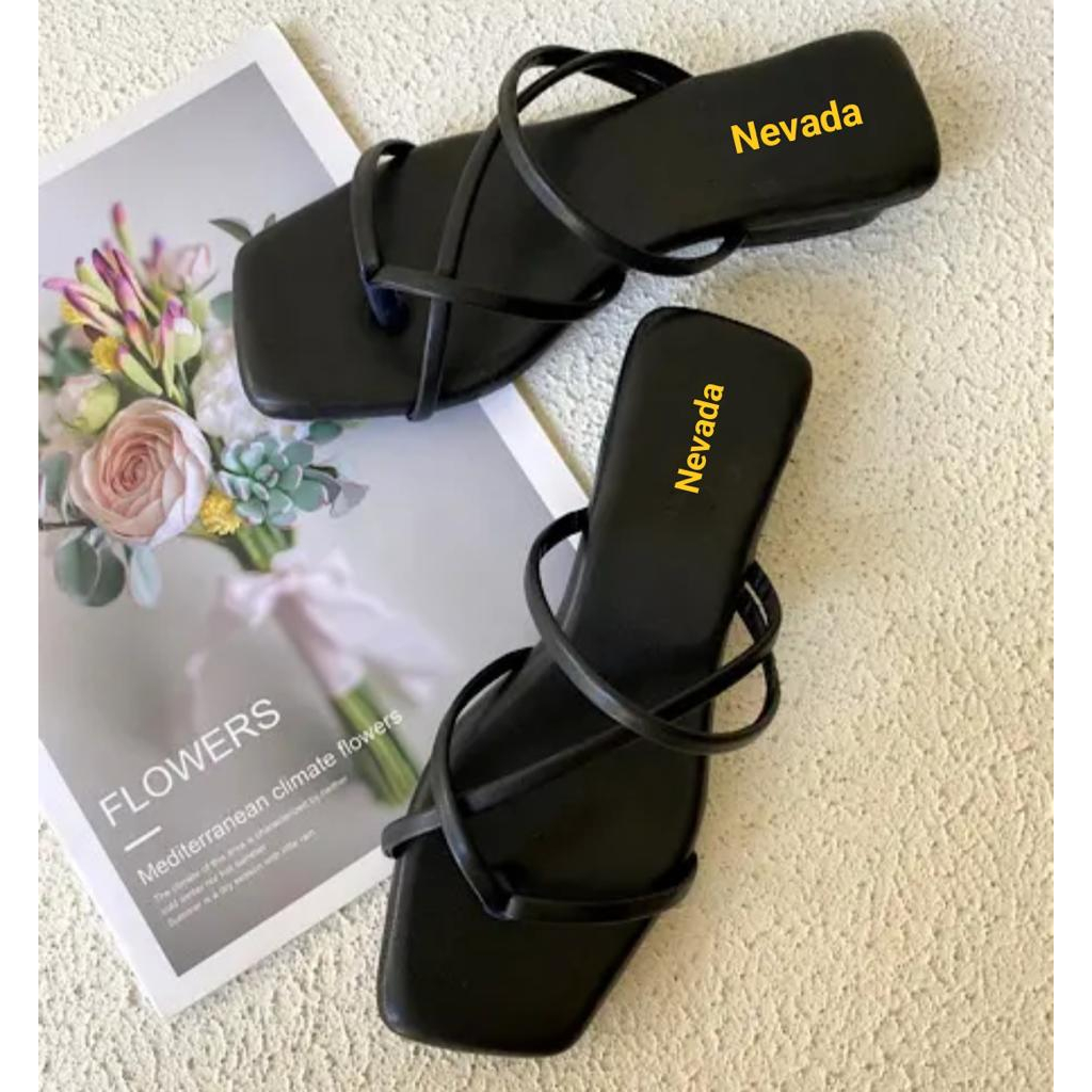 Sendal heels - Sendal hak tahu tali wanita Hak Pendek (1-3 cm) sandal