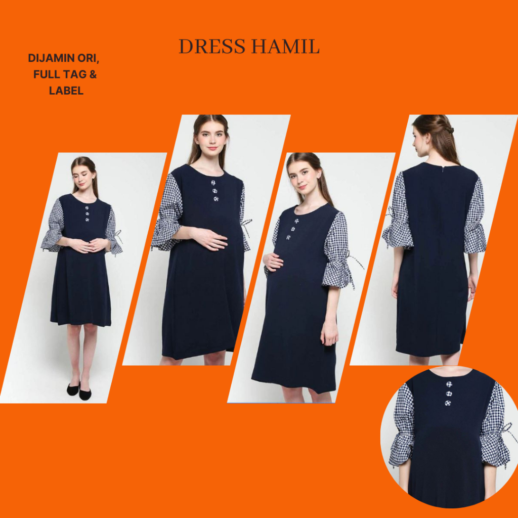 Dress Hamil Kerja/Baju Hamil Kerja/Dress Hamil Kerja Jumbo Chamelia