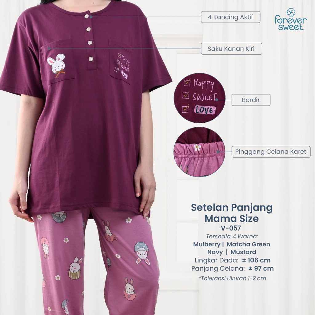 FOREVER SWEET Setelan Celana Panjang Piyama Wanita Mama Size