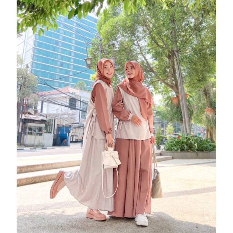 RIHAIA | Sunny Series by NJA Daily - Dress / Tunik Set Vest Skirt/Rok & Square