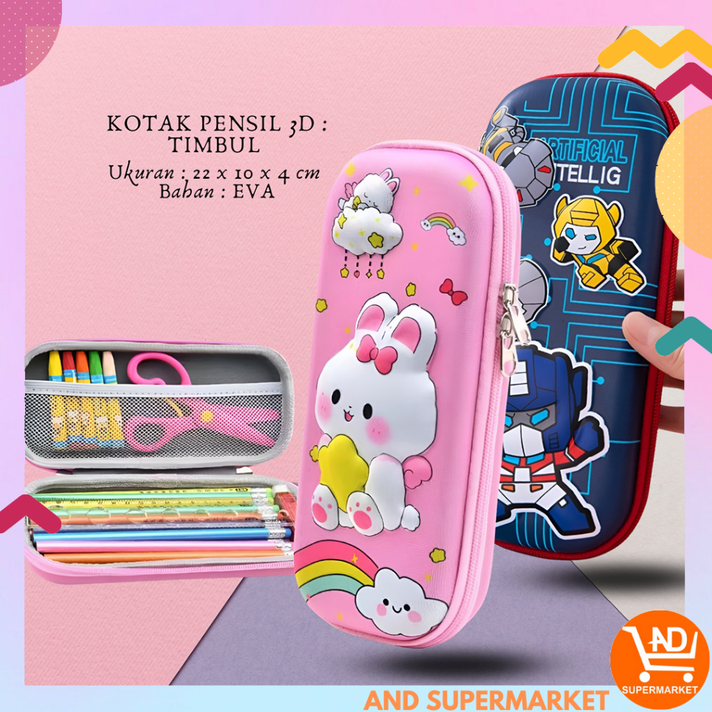 

Kotak Pensil Anak 3D Motif Karakter Timbul Perlengkapan Anak Sekolah MK909