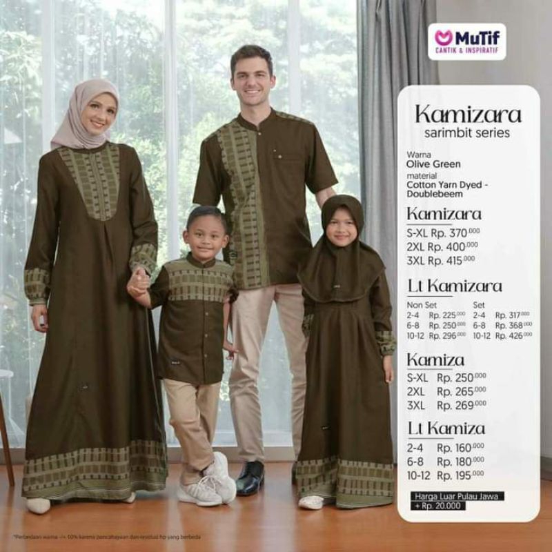 [COD] PROMO MUTIF KAMIZARA - MUTIFMAN KAMIZA || ORIGINAL || Sarimbit Mutif Kamizara Olive Green
