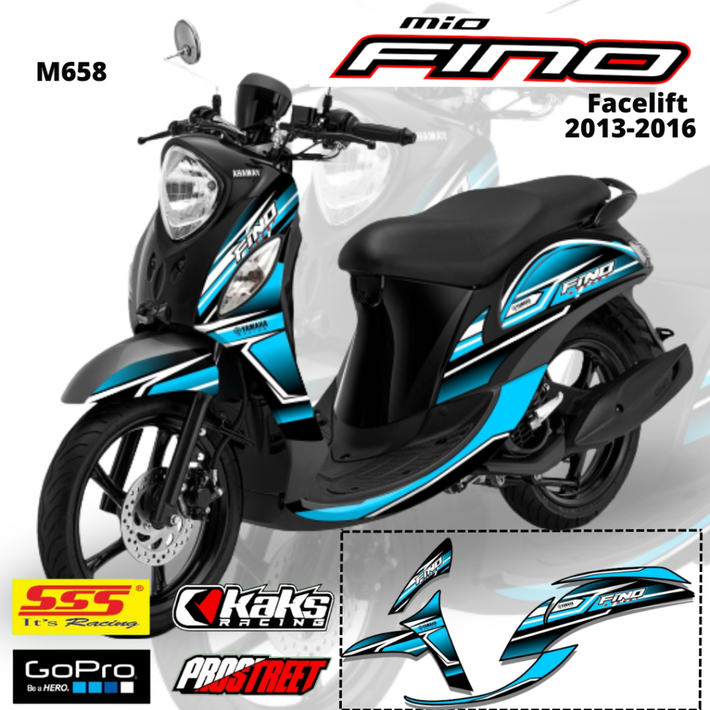 Lis Stiker Striping Yamaha Mio Fino M658 Tahun 2013 2014 2015 2016 Pelindung List Sticker Aksesoris 
