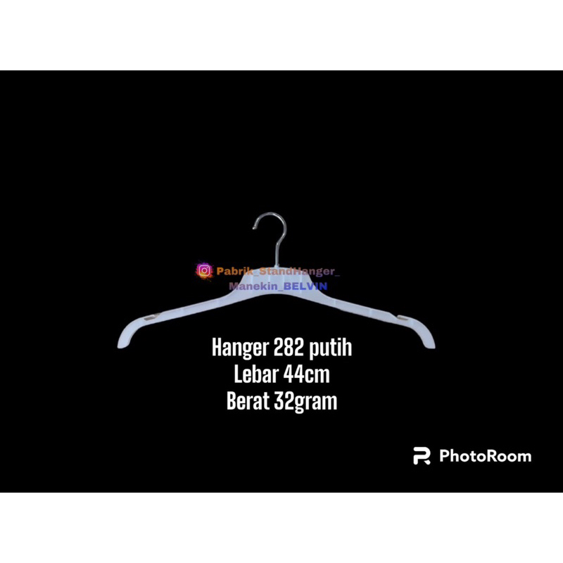 Hanger Baju Distro 282 Putih // Hanger Kaos Distro (isi 12 pcs) // Hanger Baju plastik Natural // Ha