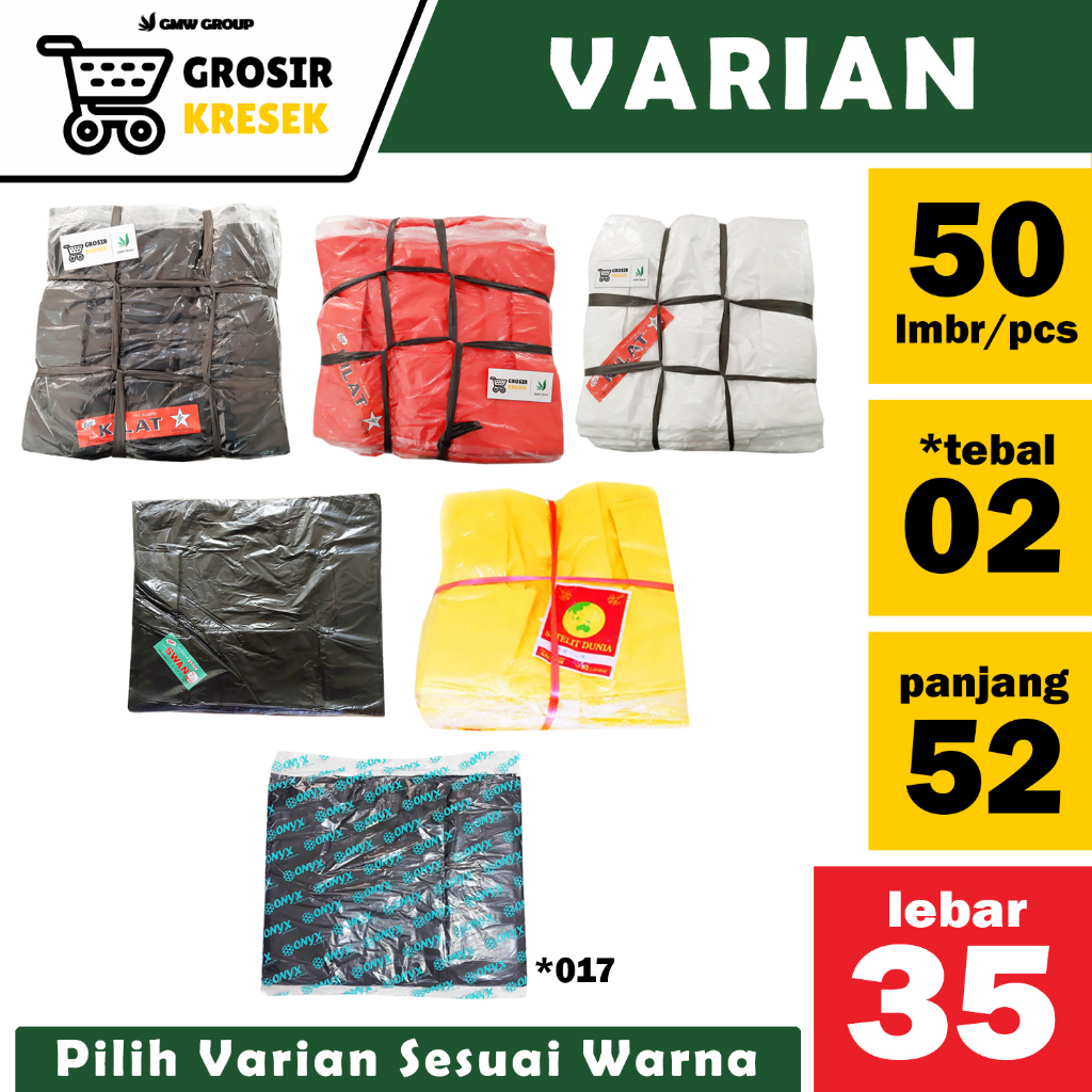 [LBR VAR] A12 - Kantong Plastik 35x02x52 Bintang Kilat Satelit Dunia Swan Onyx isi 50 Grosir Kresek 
