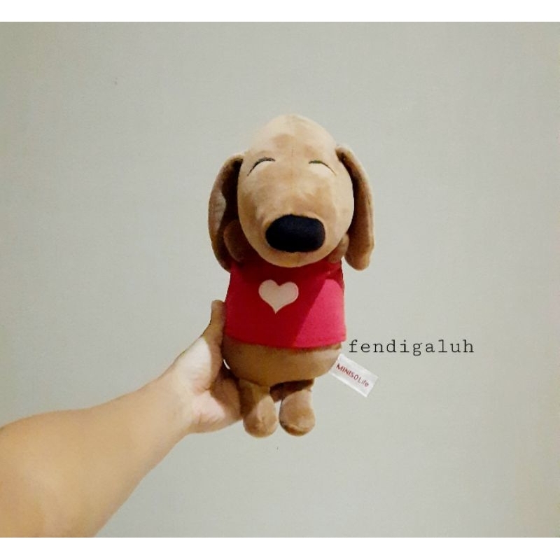 Guguk Guguk Coklat Original Miniso Life Size 30 Cm/ Boneka Miniso