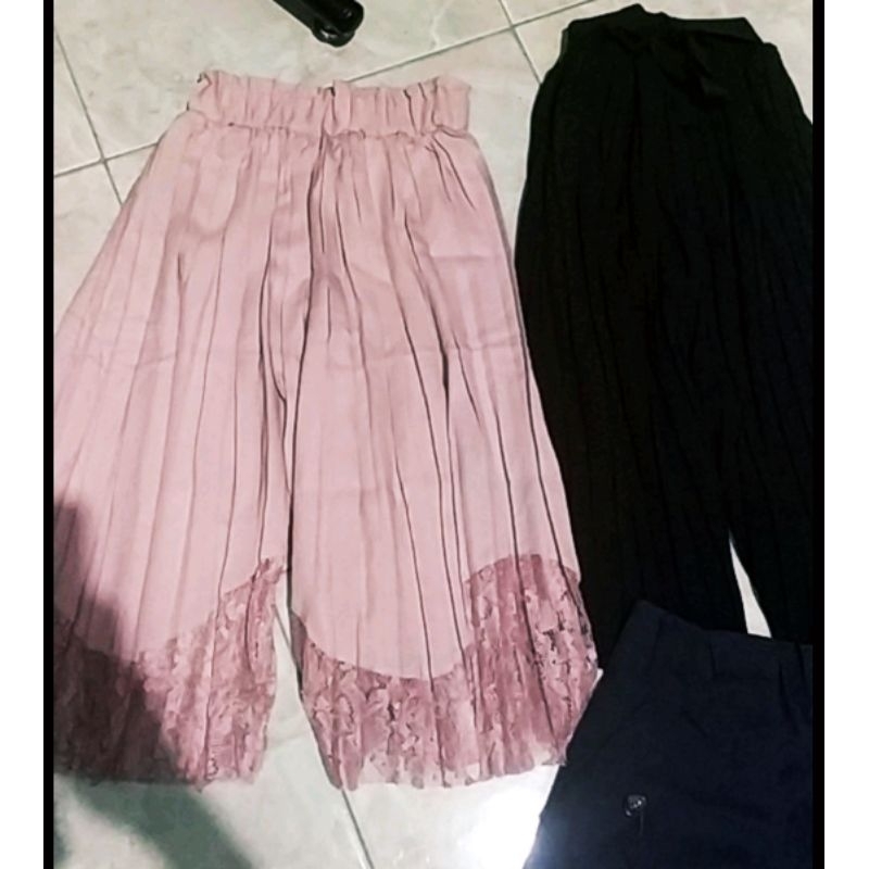 Celana kulot plisket  anak cewek 5-11thn import